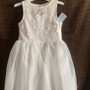 Elegant White Lace Kids Dress